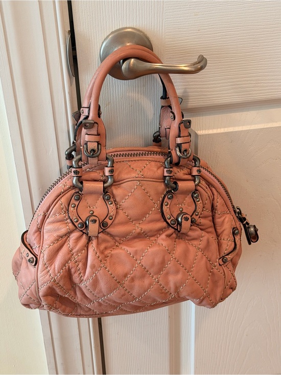 Juicy Couture Handbags - Vintage early 2000s Juicy couture Quilted Soft Leather Satchel Handbag - Pink
